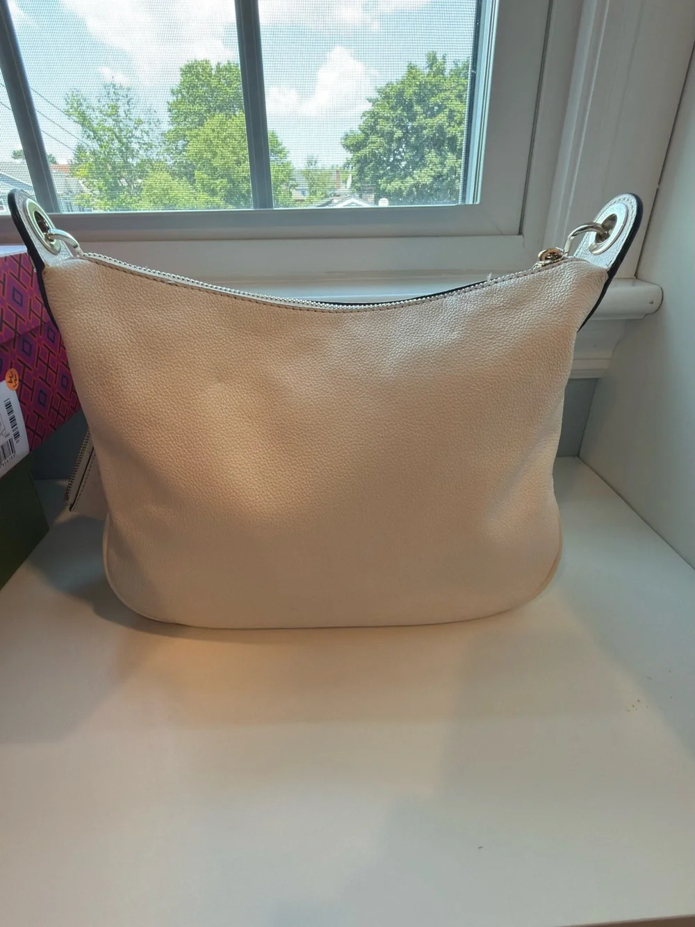 Kate Spade Emma Cream Leather Shoulder Bag with Coin Pouch